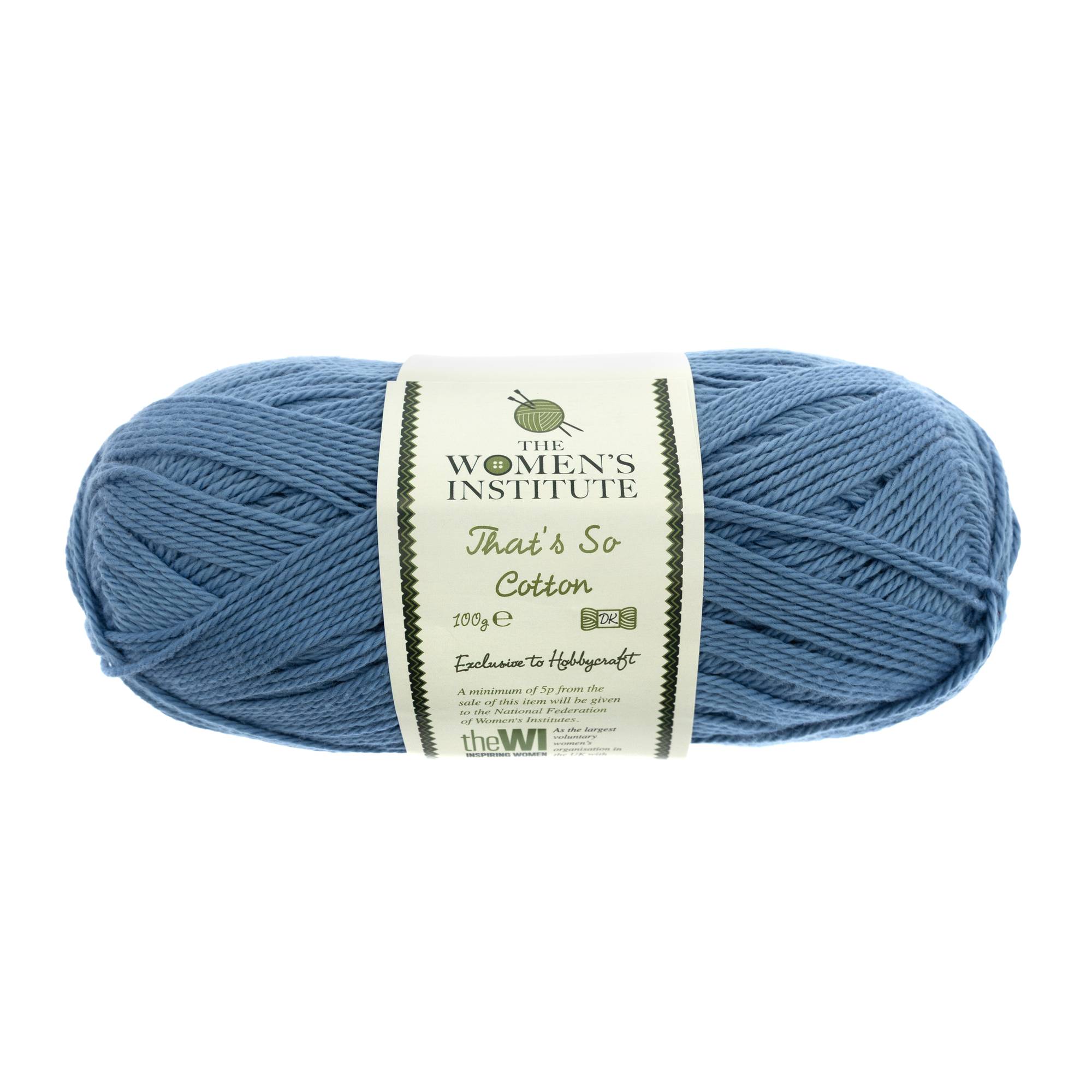 Women’s Institute Azure That’s So Cotton DK Yarn 100g