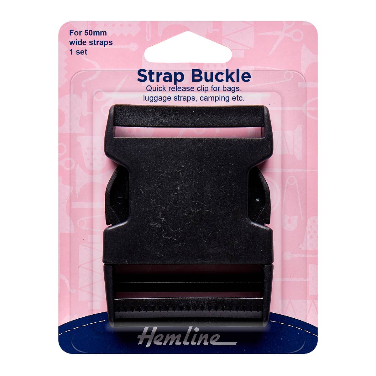 Hemline Black Strap Buckle 50mm