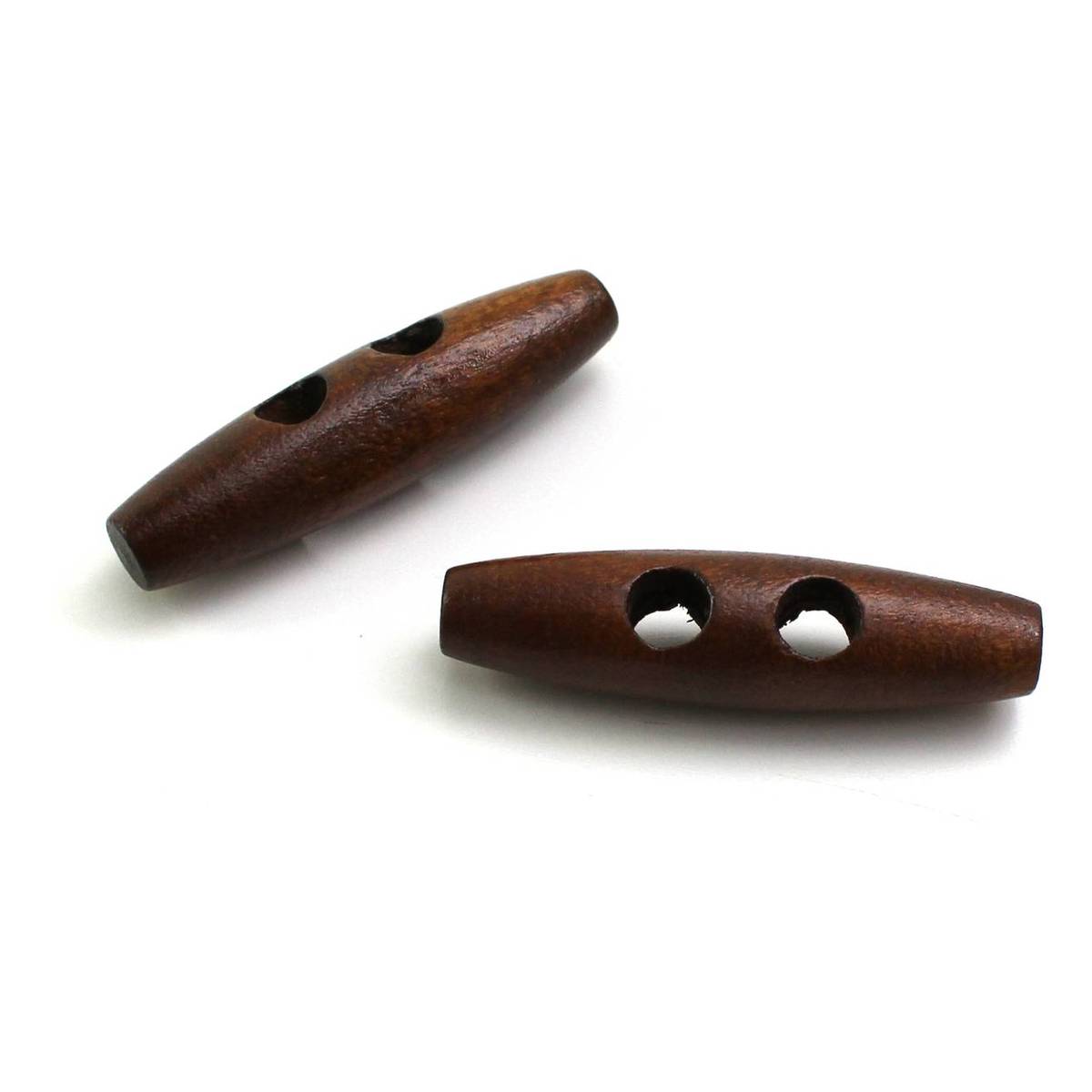 Hemline Dark Brown Woodtune Toggles 50mm 2 Pack
