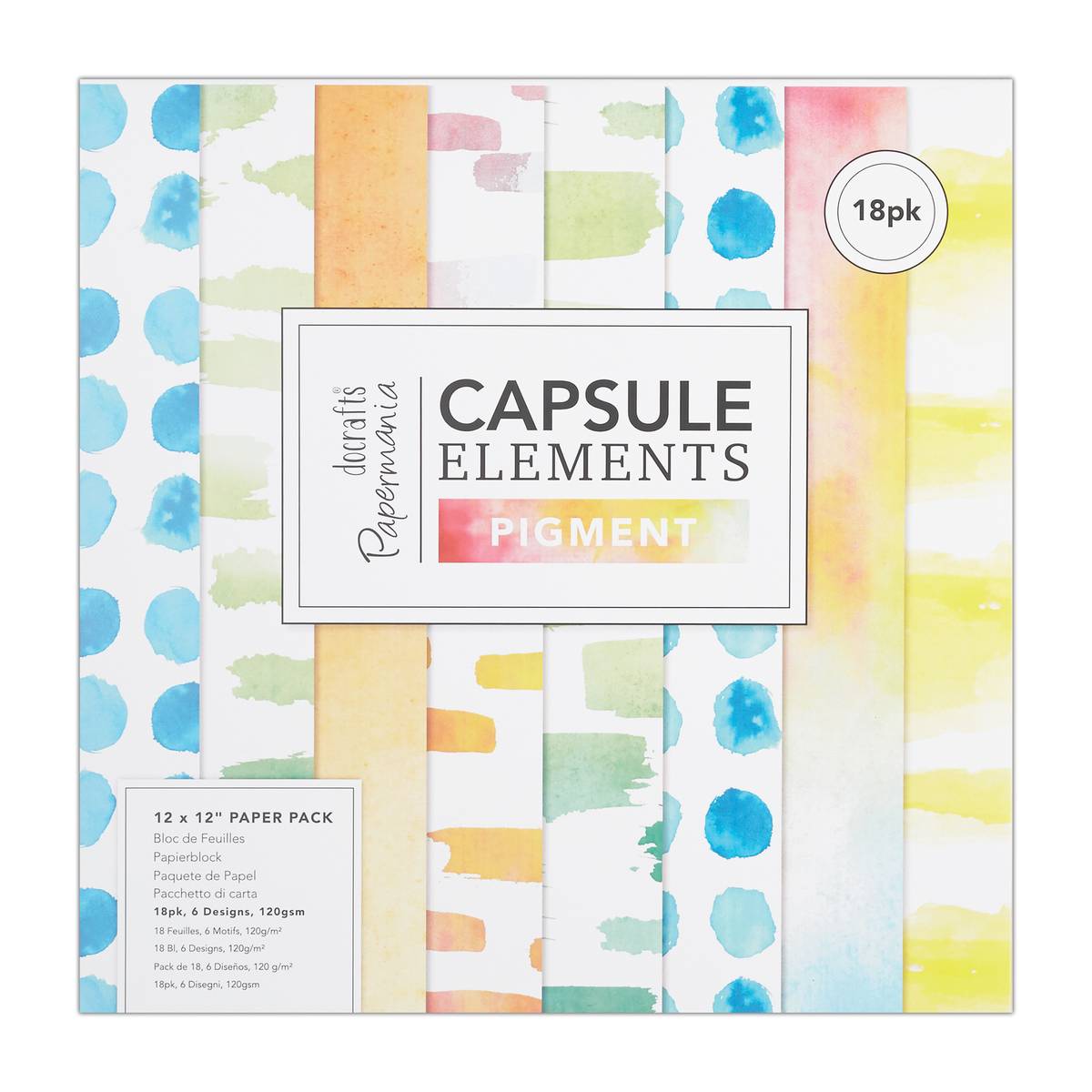 Papermania Capsule Pigments Paper Pad 12 x 12 Inches 18 Sheets