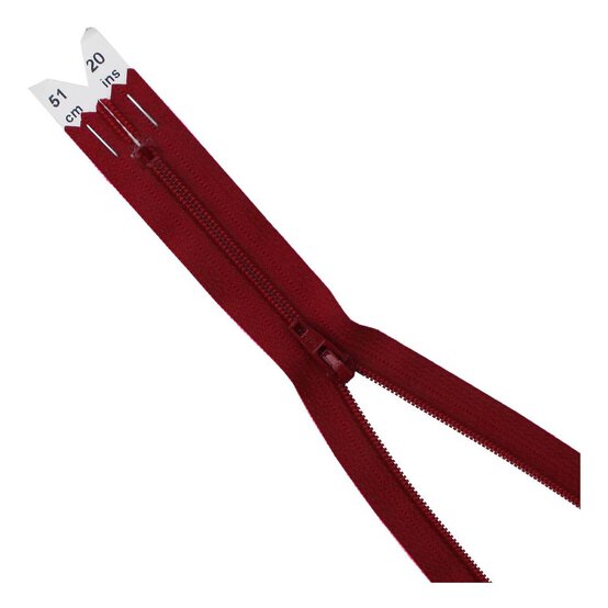 YKK Burgundy Dress and Skirt Zip 51cm