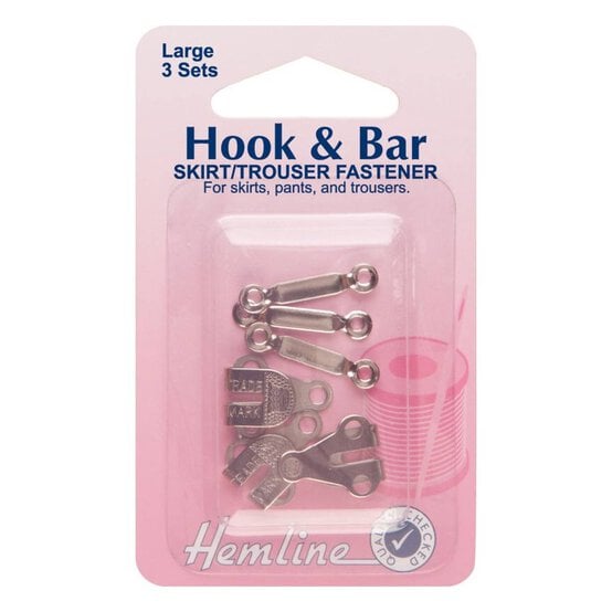 Hemline Hook and Bar Trouser Fasteners 3 Pack