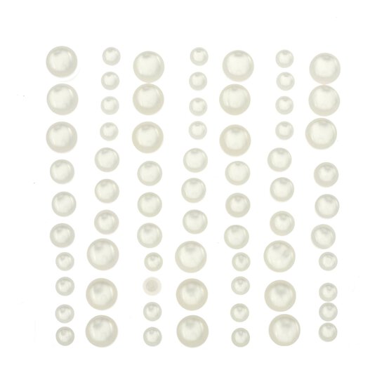 White Round Gem Stickers 70 Pack