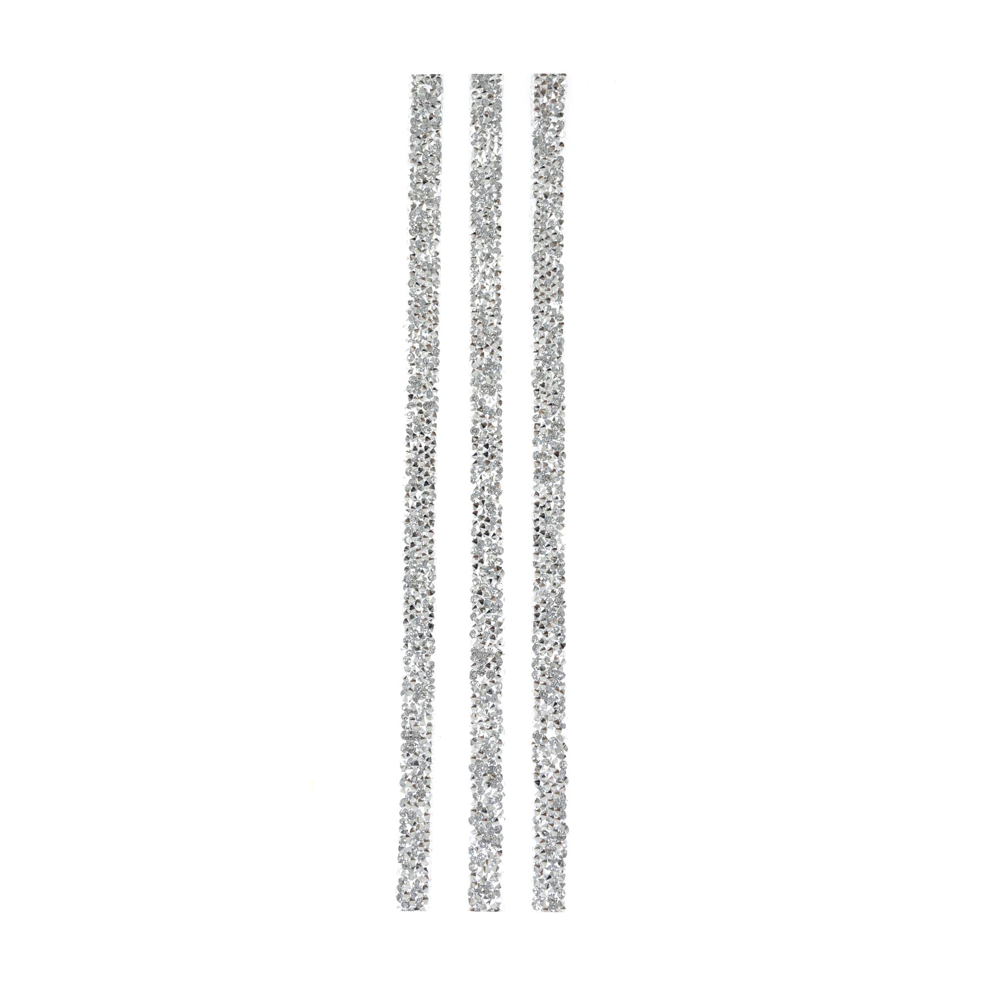 Silver Adhesive Gem Strips 3 Pack