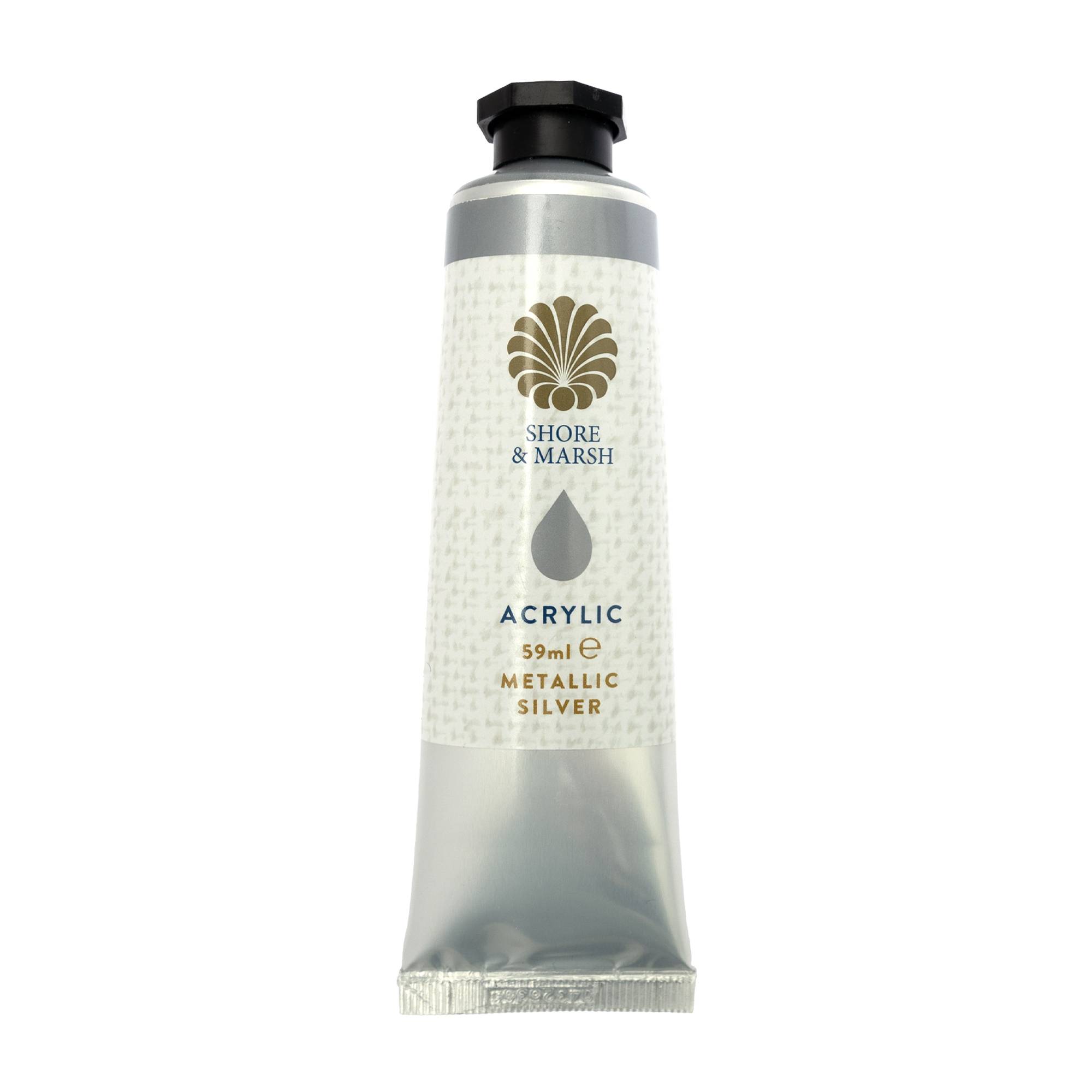 Shore & Marsh Metallic Silver Acrylic Paint 59ml