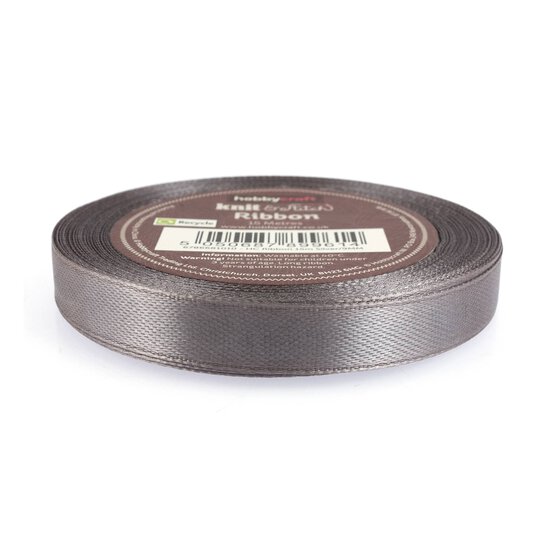 Silver Satin Ribbon 9mm x 15m