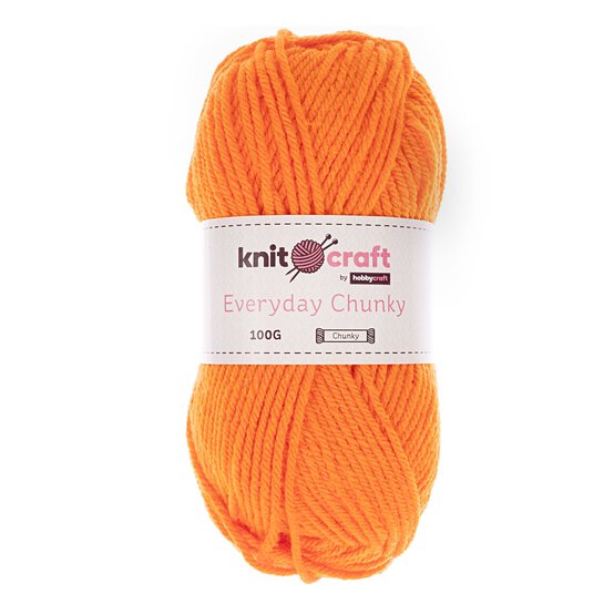 Knitcraft Orange Everyday Chunky Yarn 100g