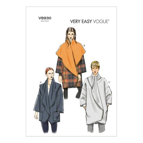 Vogue Shawl Collar Jacket Sewing Pattern V8930 (L-XXL)