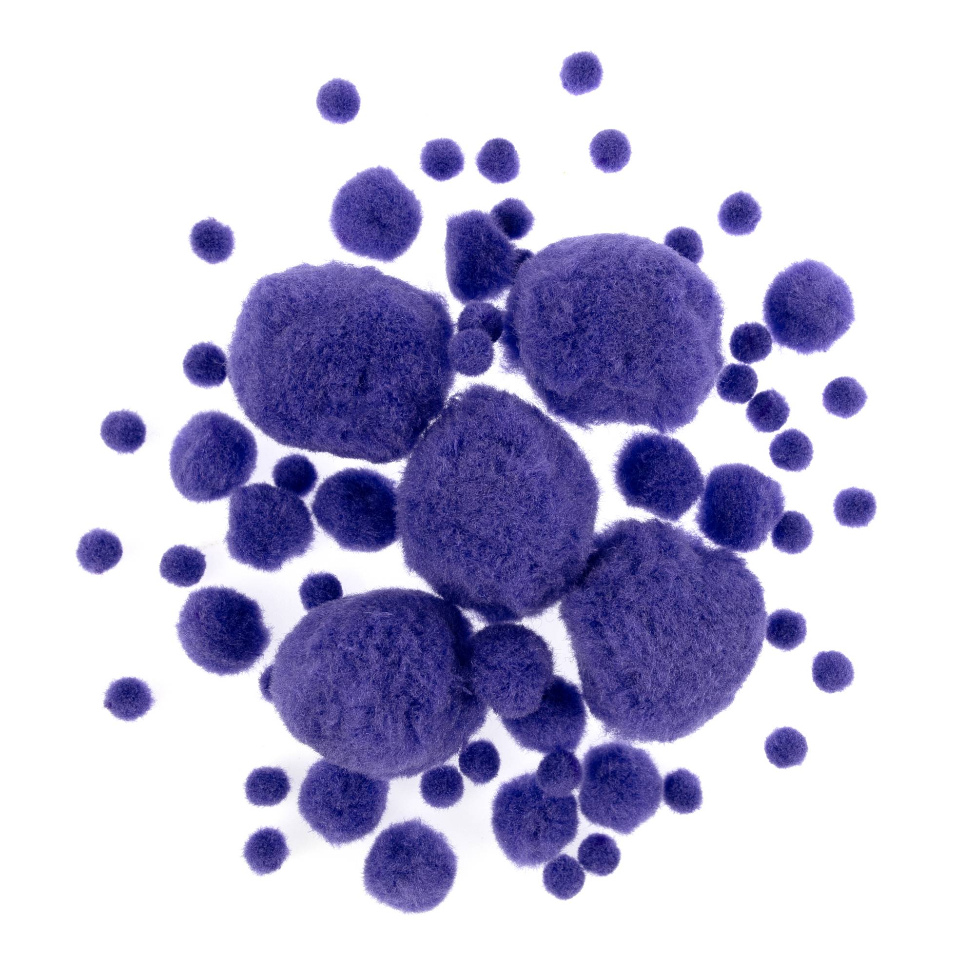 Purple Pom Poms 60 Pack