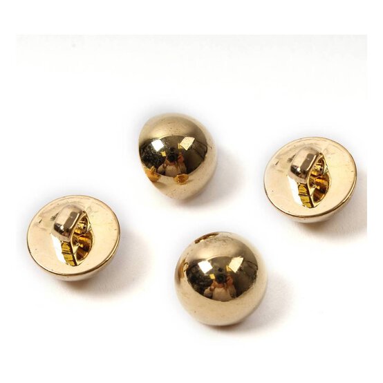Hemline Gold Metal Dome Button 4 Pack