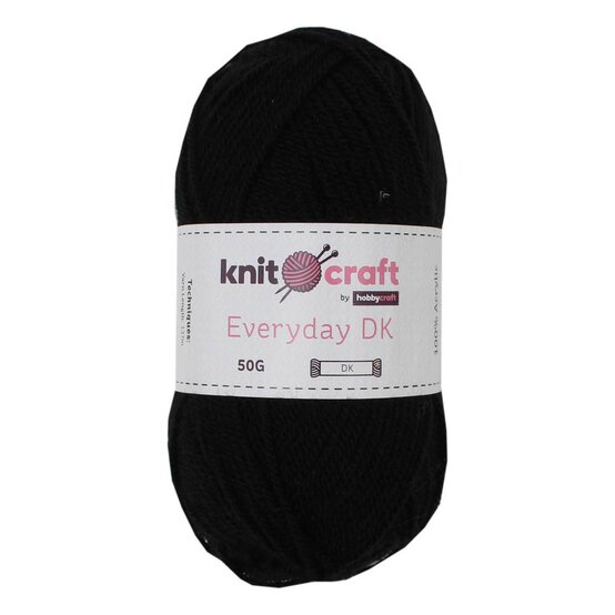 Knitcraft Black Everyday DK Yarn 50g