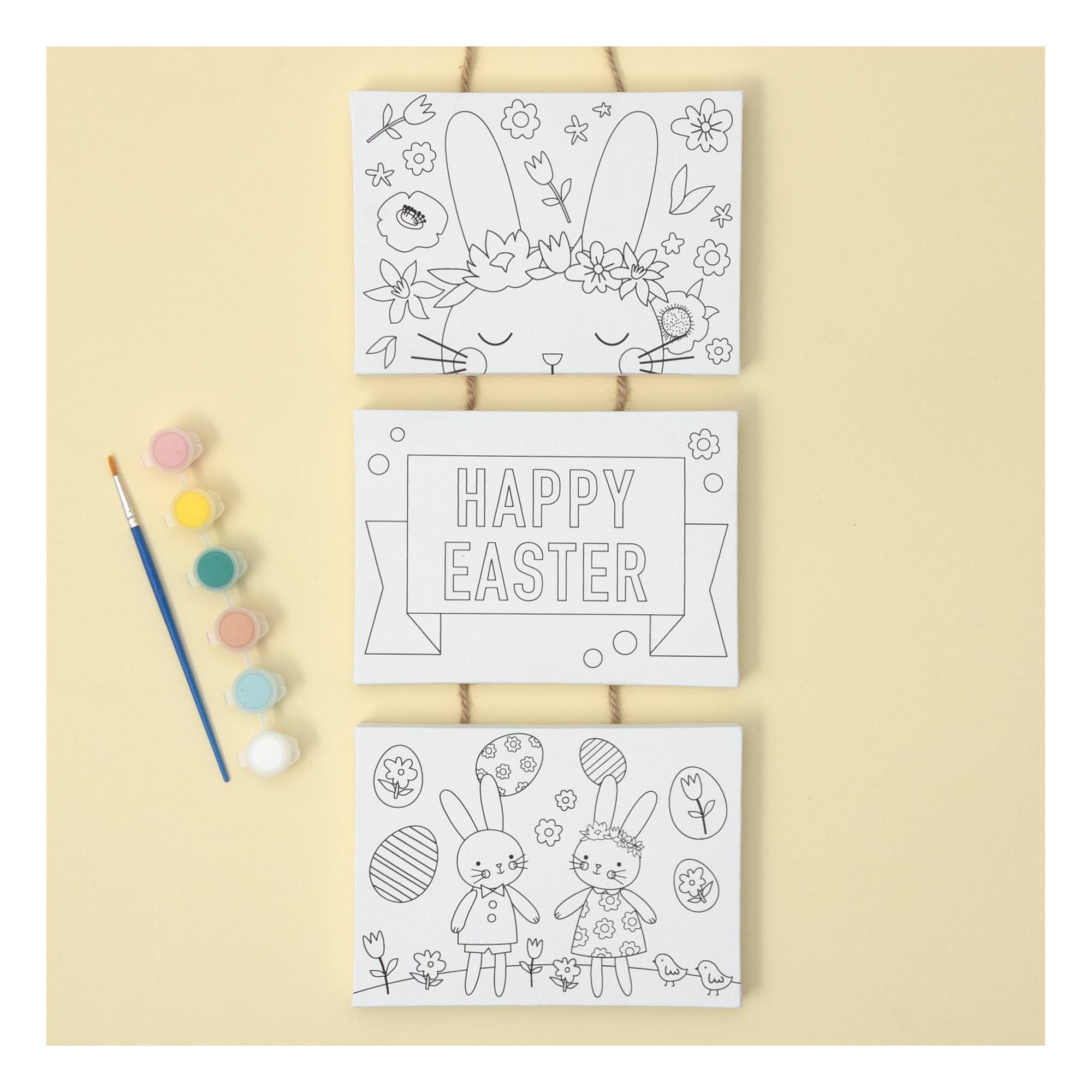 Easter Bunny Colour-in Canvas Kit