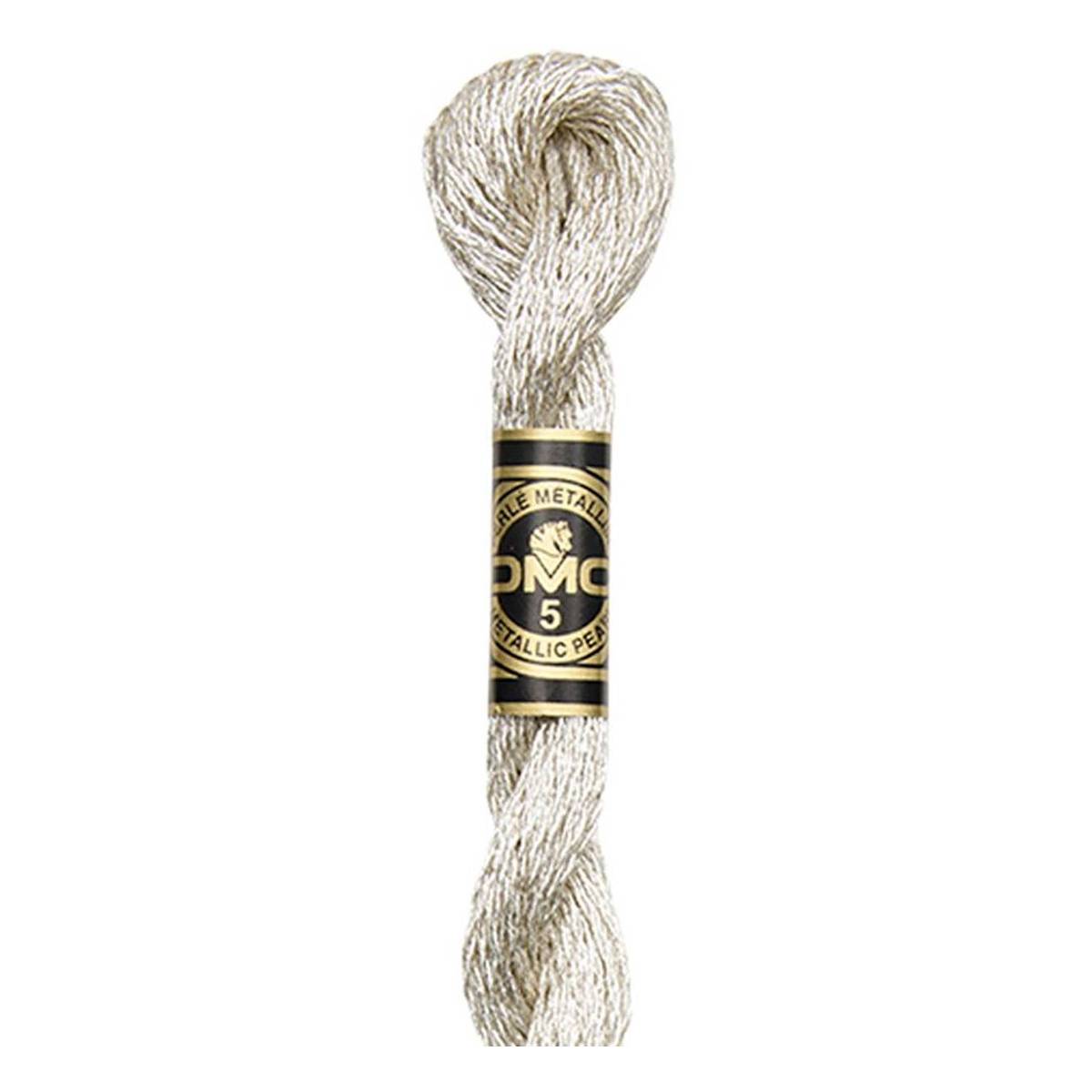 DMC Silver Metallic Cotton Pearl Thread Size 5 25m (5283)