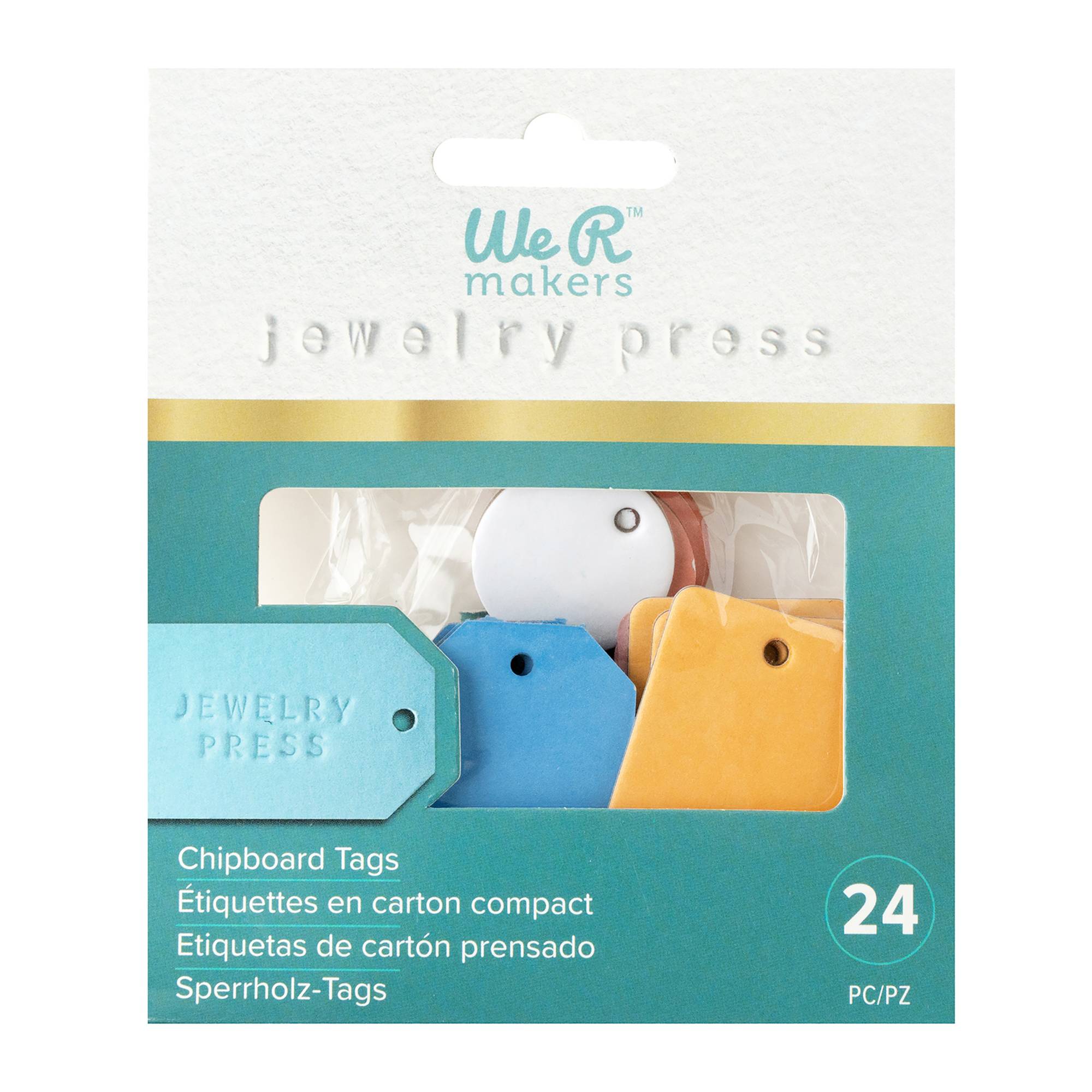 We R Makers Jewellery Press Chipboard Tags 24 Pack