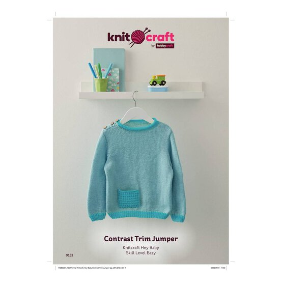Knitcraft Contrast Trim Jumper Digital Pattern 0152