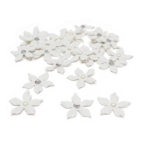 White Paper Star Florettes 40 Pack