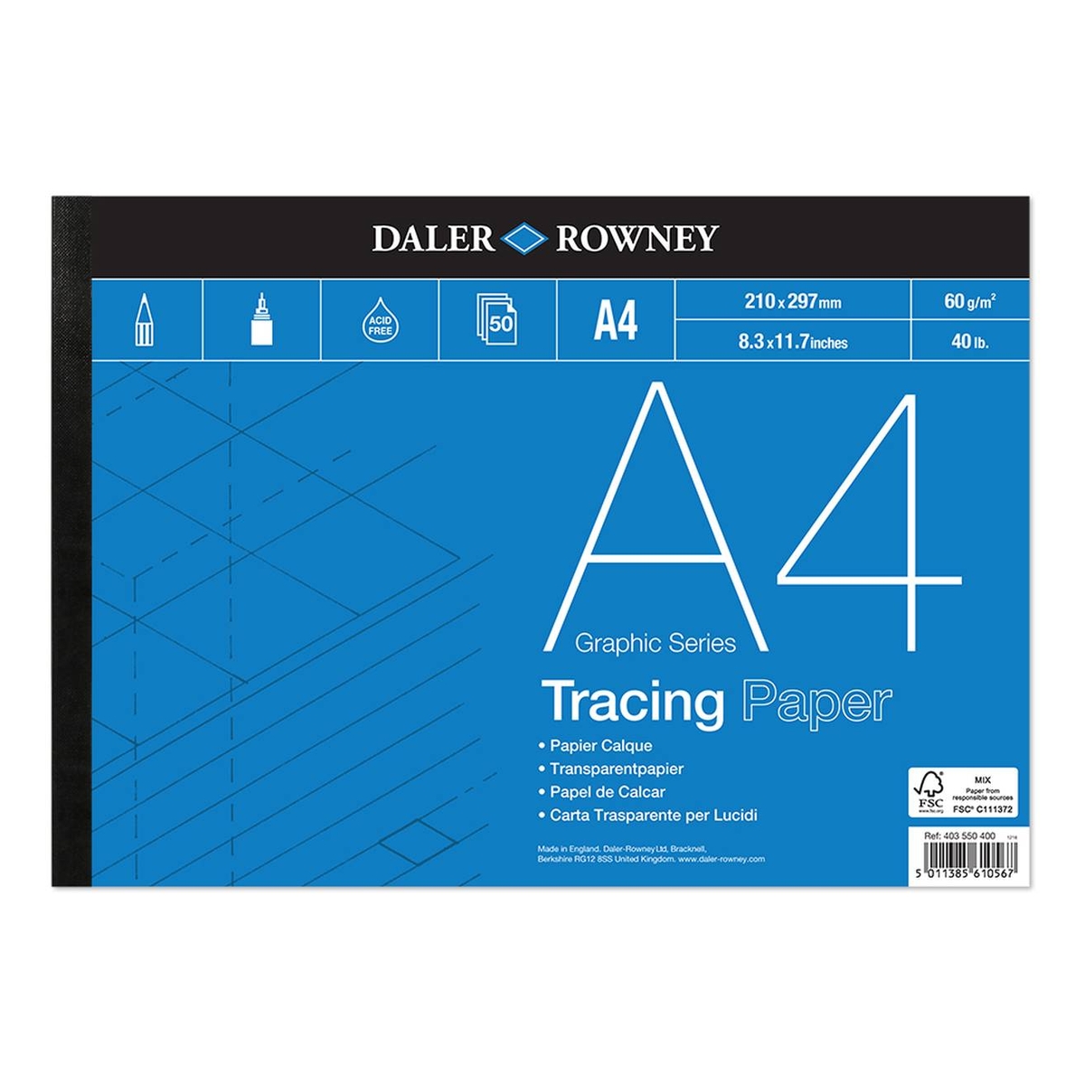 Daler-Rowney Graphic Series Tracing Paper A4 50 Sheets
