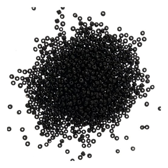 Black Opaque Seed Beads 3mm 50g