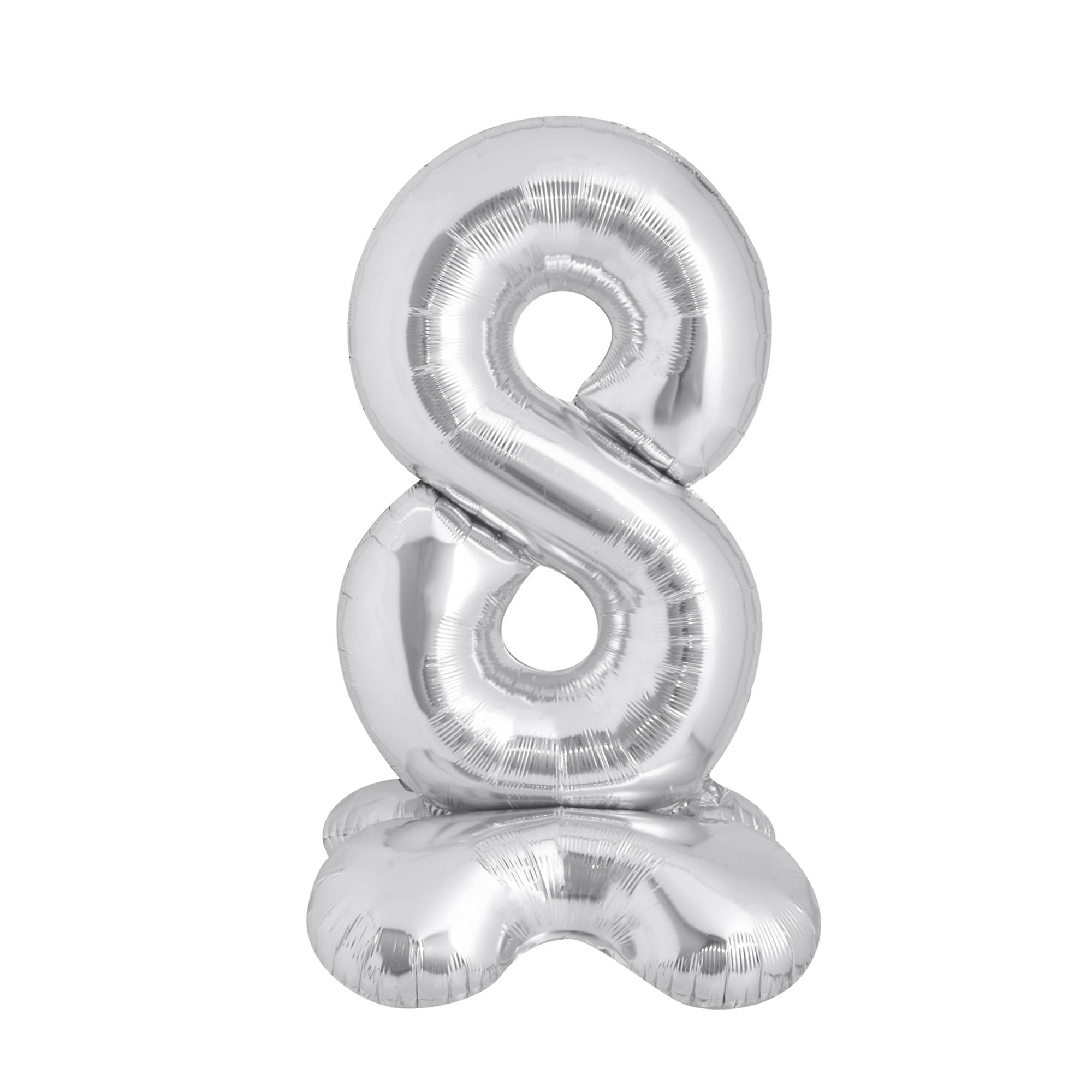 Standing Silver Number 8 Balloon 1m