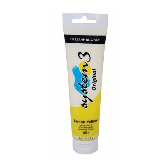 Daler-Rowney System3 Lemon Yellow Acrylic Paint 150ml