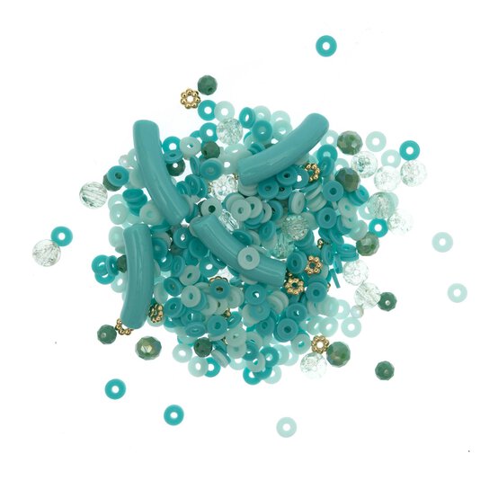 Turquoise and Gold Clay Beads 68g