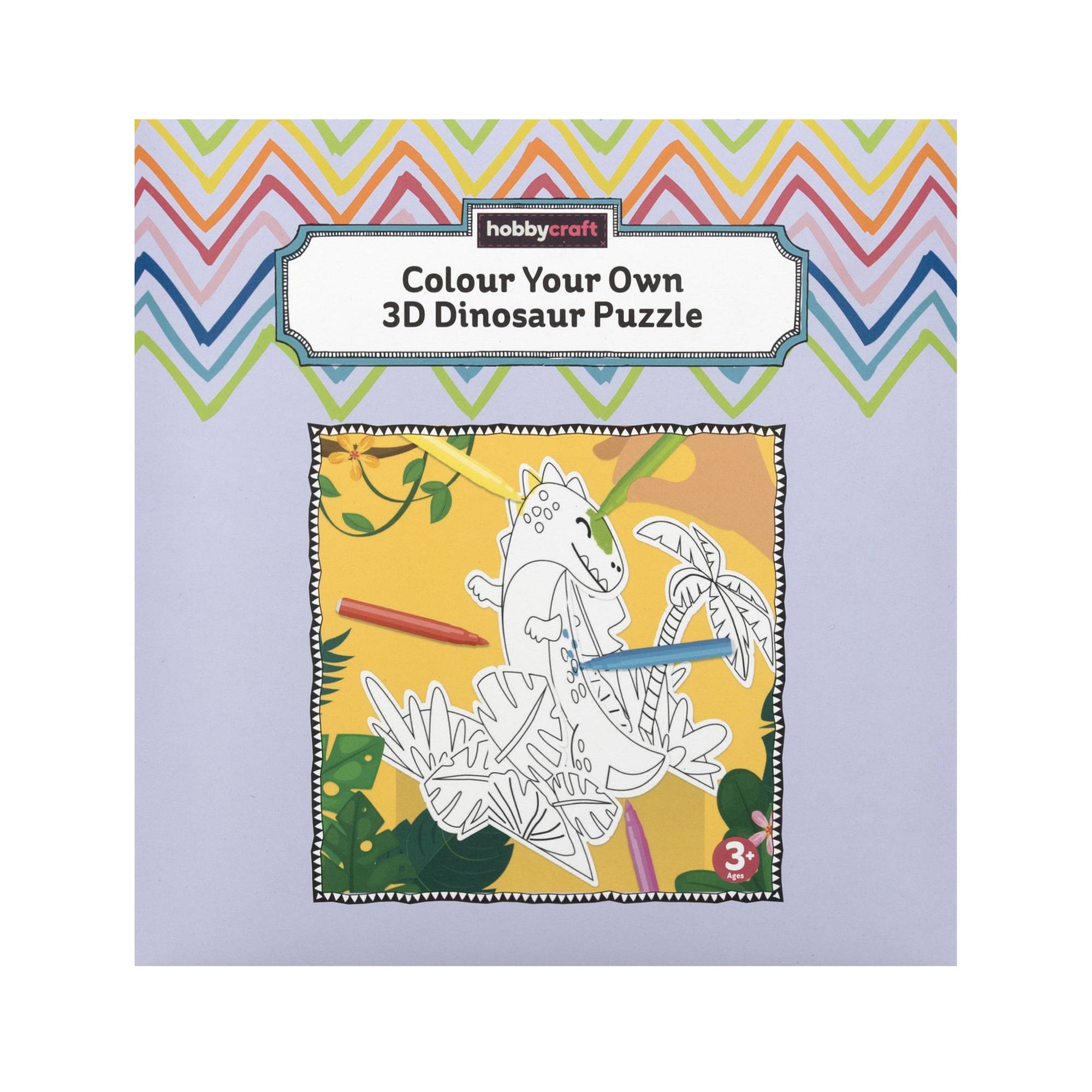 Colour Your Own 3D Dinosaur Puzzle Kit