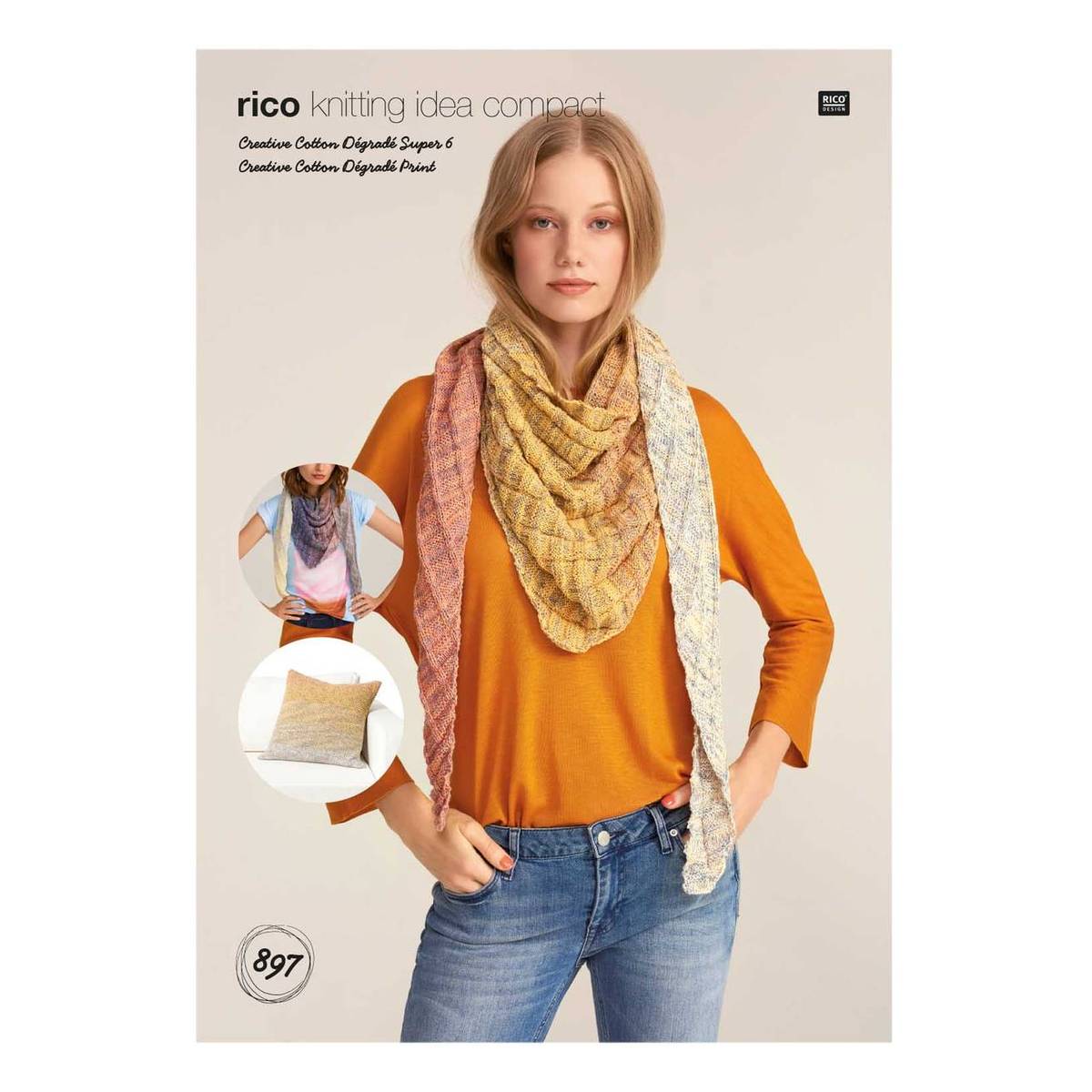 Rico Creative Cotton Degrade Triangular Shawl Digital Pattern 897