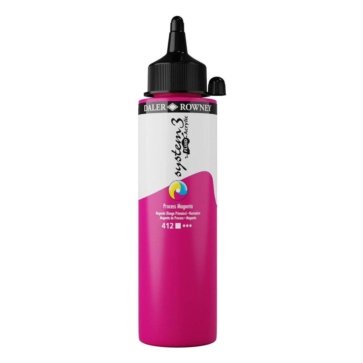 Daler-Rowney System3 Process Magenta Fluid Acrylic 250ml (412)