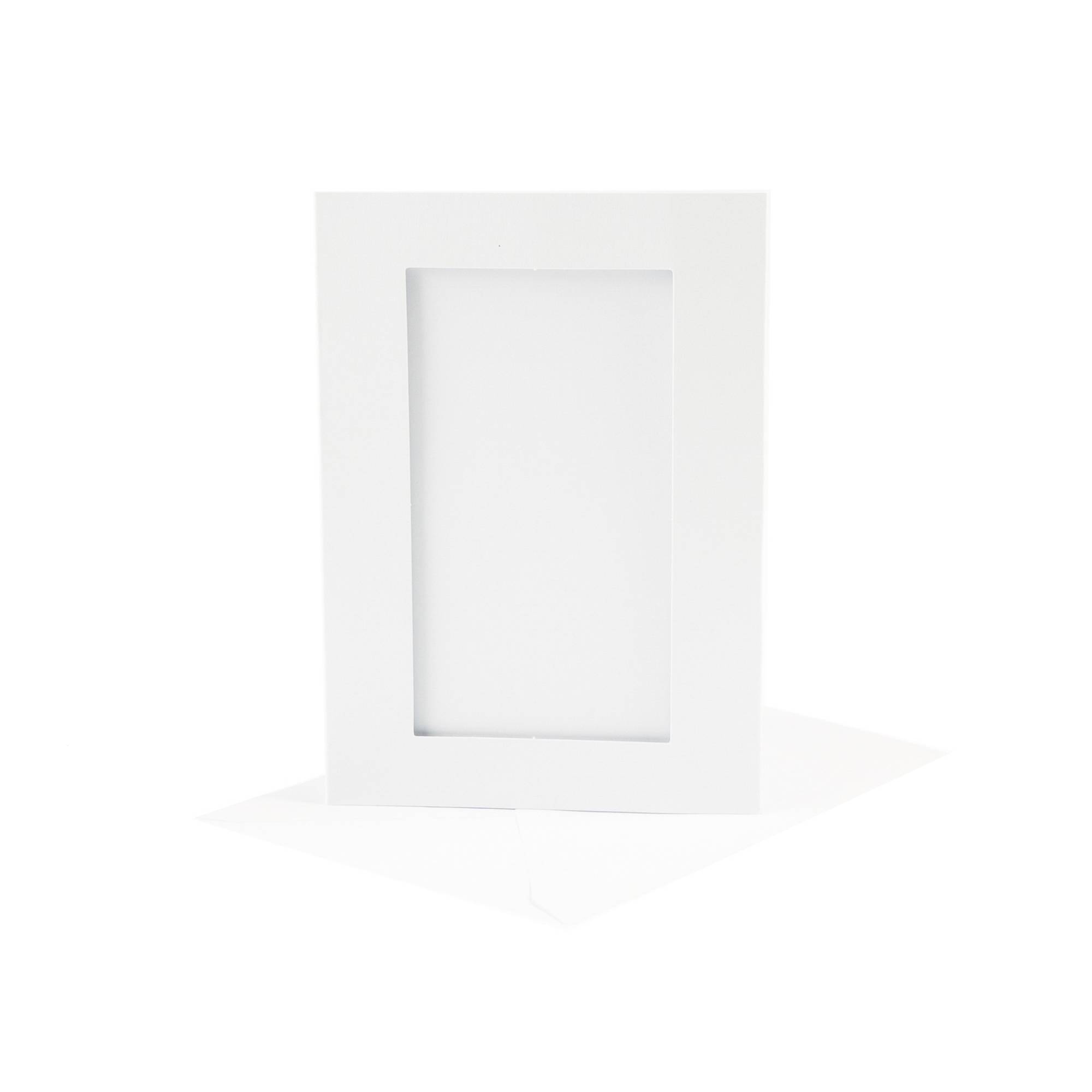 White Fold Rectangle Aperture CardsA6 10 Pack