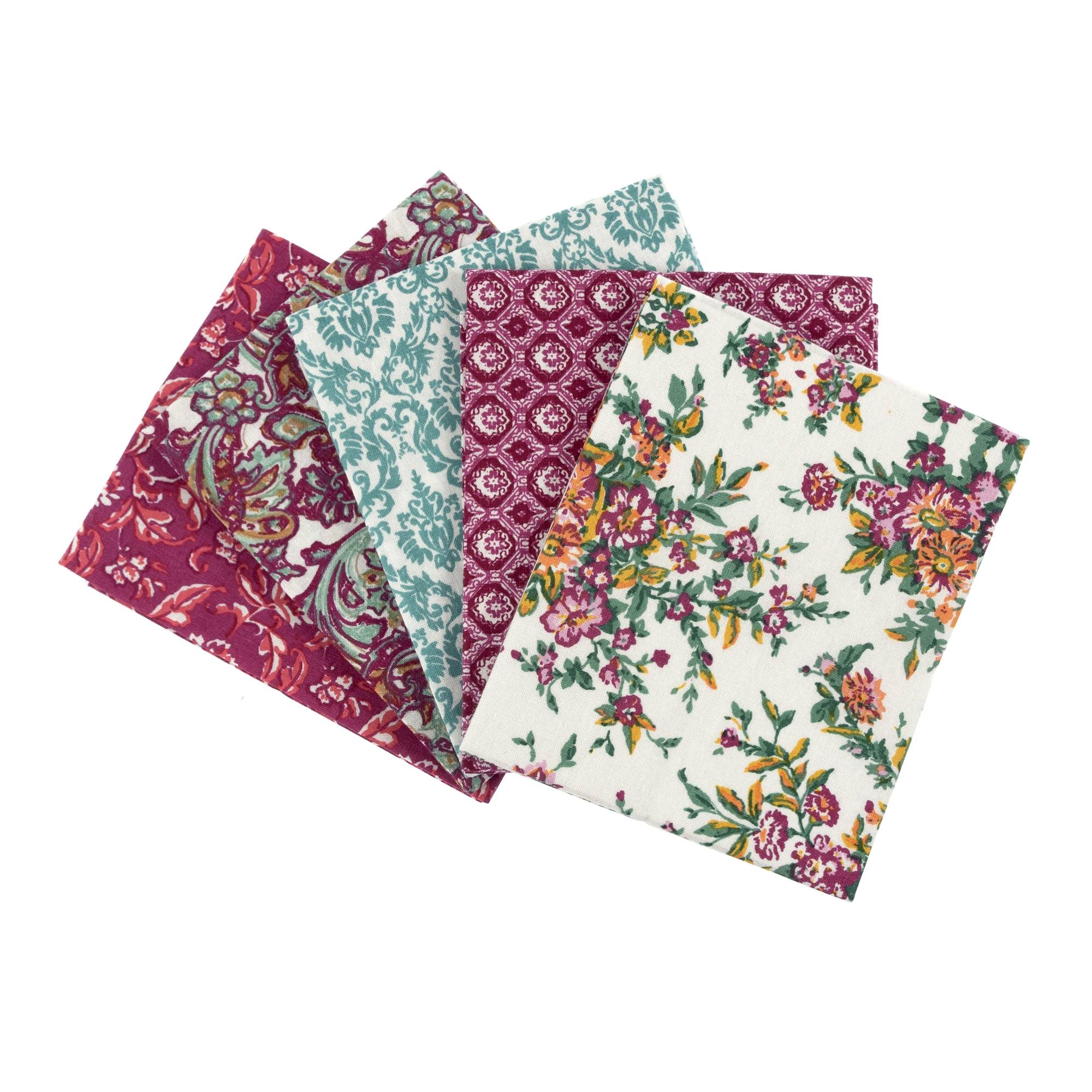 Vintage Floral Cotton Fat Quarters 5 Pack