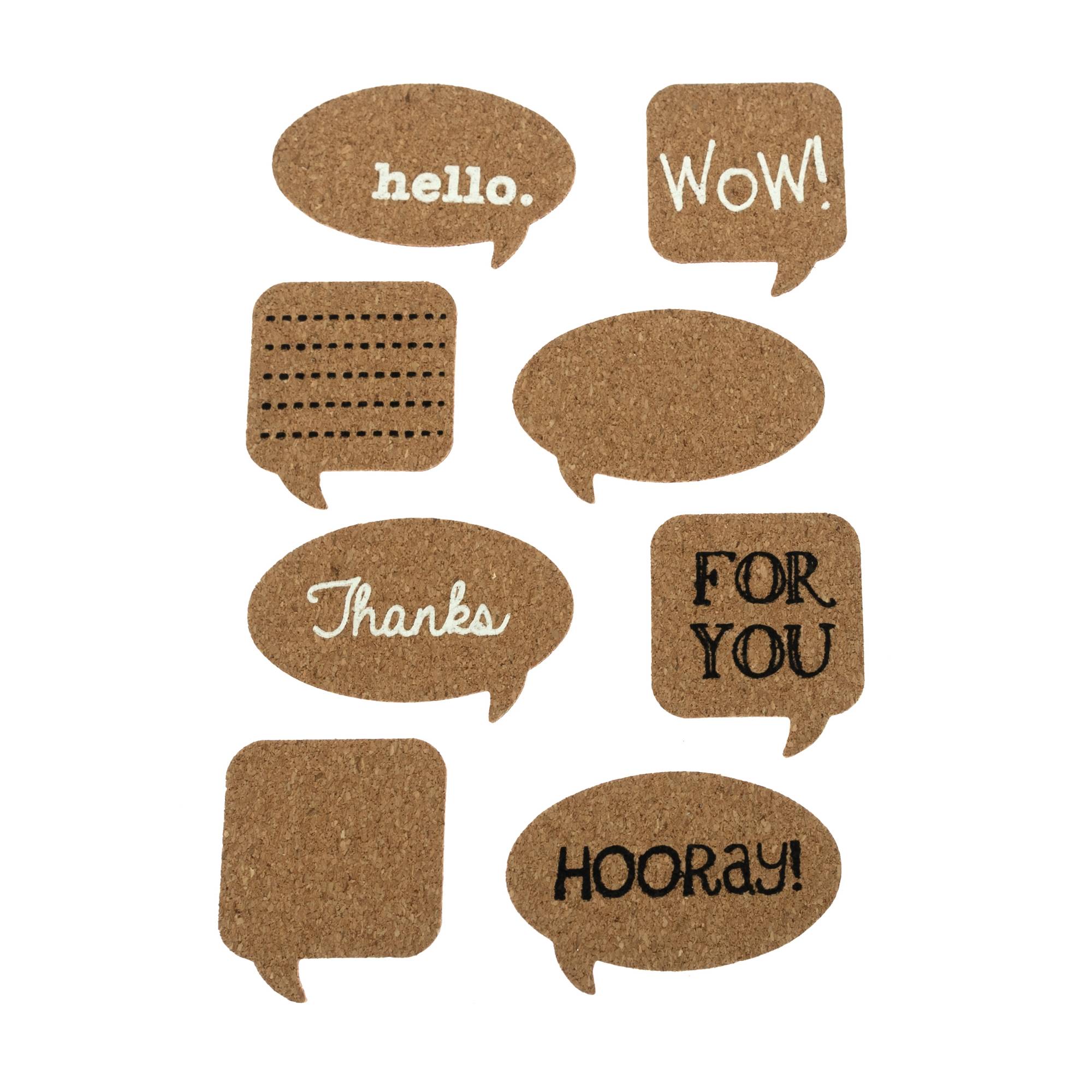 Speech Cork Stickers 8 Pack