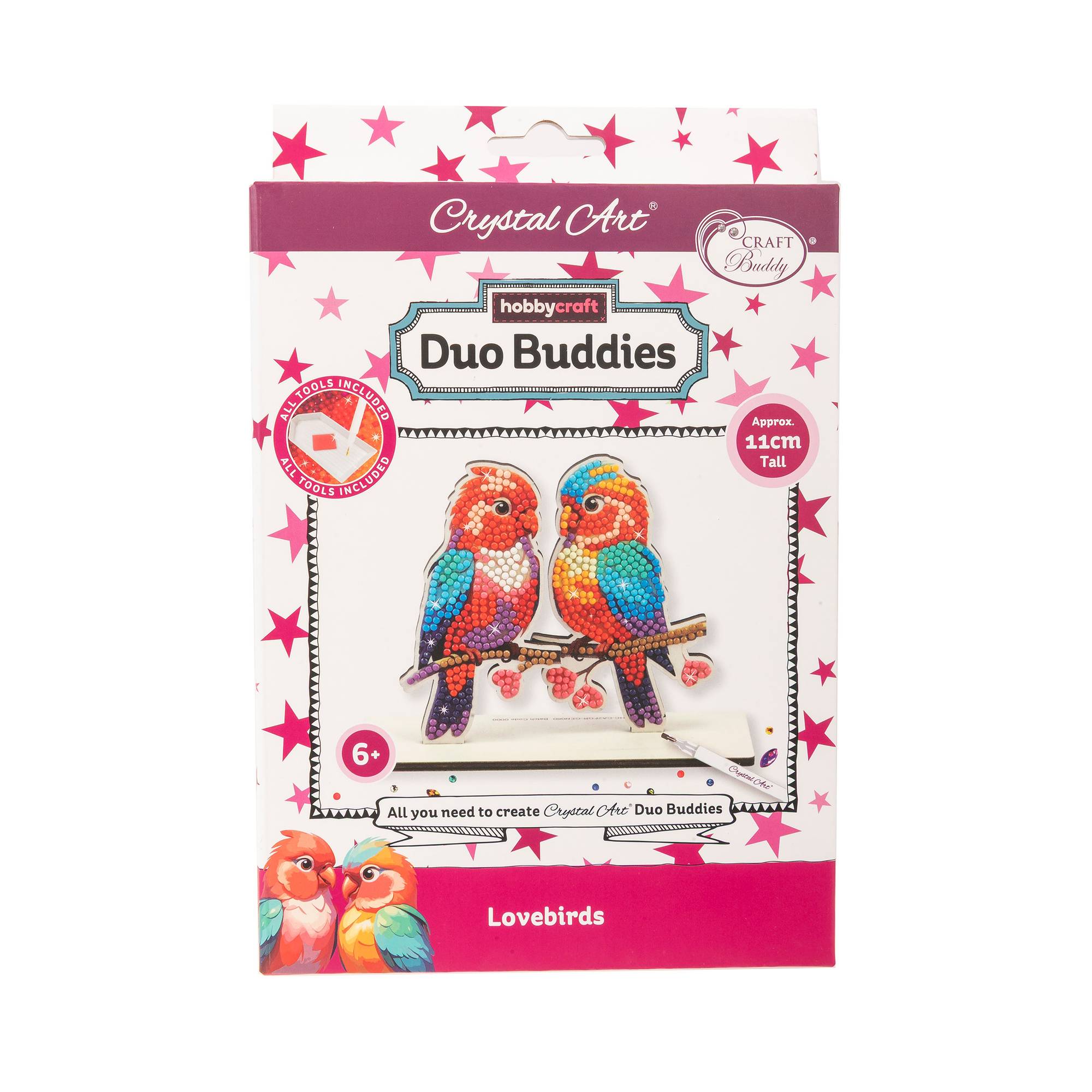 Crystal Art Lovebirds Duo Buddies Kit