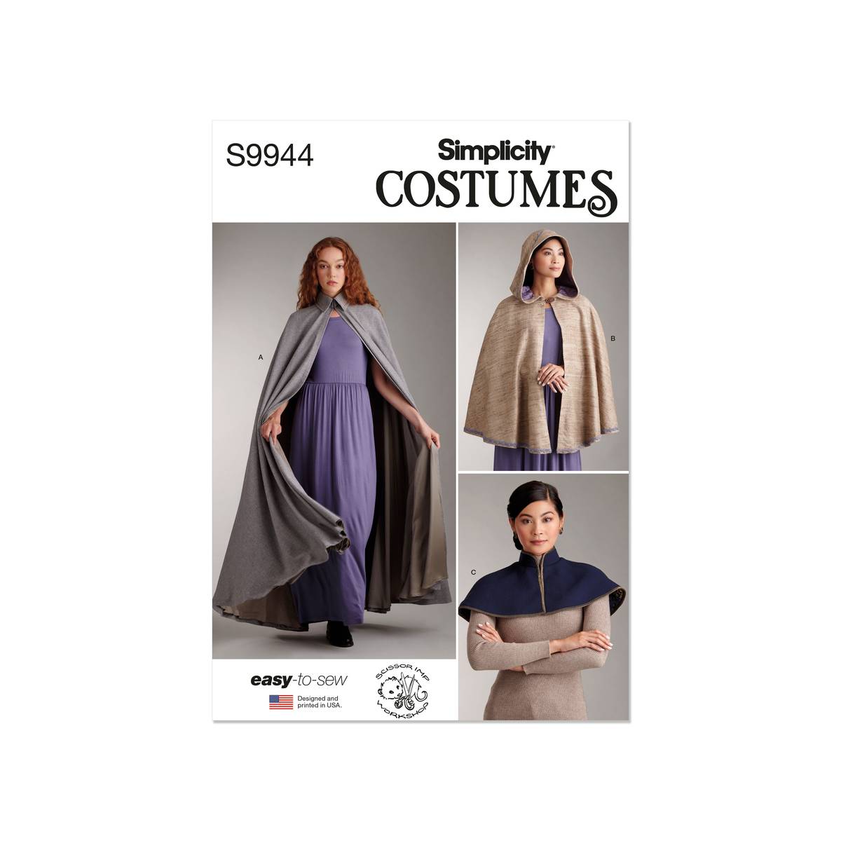 Simplicity Capelet and Cape Sewing Pattern S9944 (XS-XL)