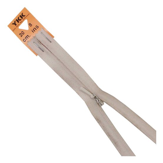 YKK Beige Concealed Zip 20cm