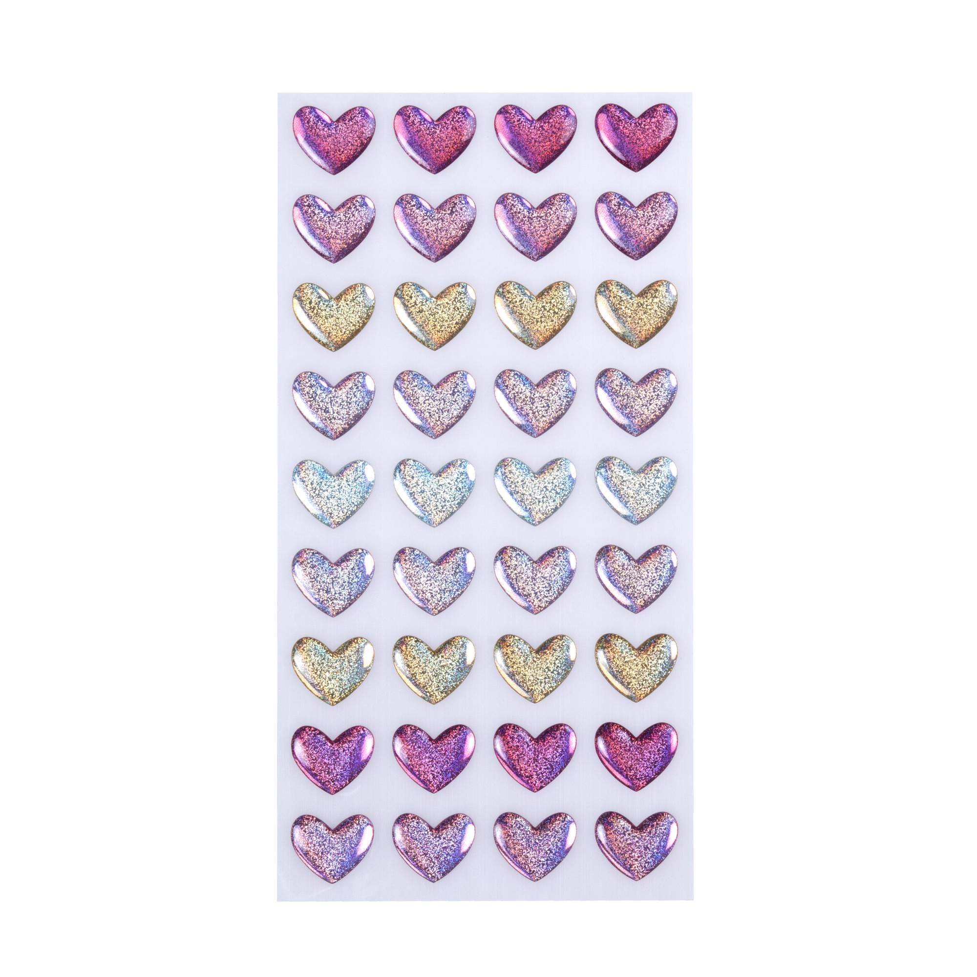 Pink Heart Epoxy Stickers 36 Pack