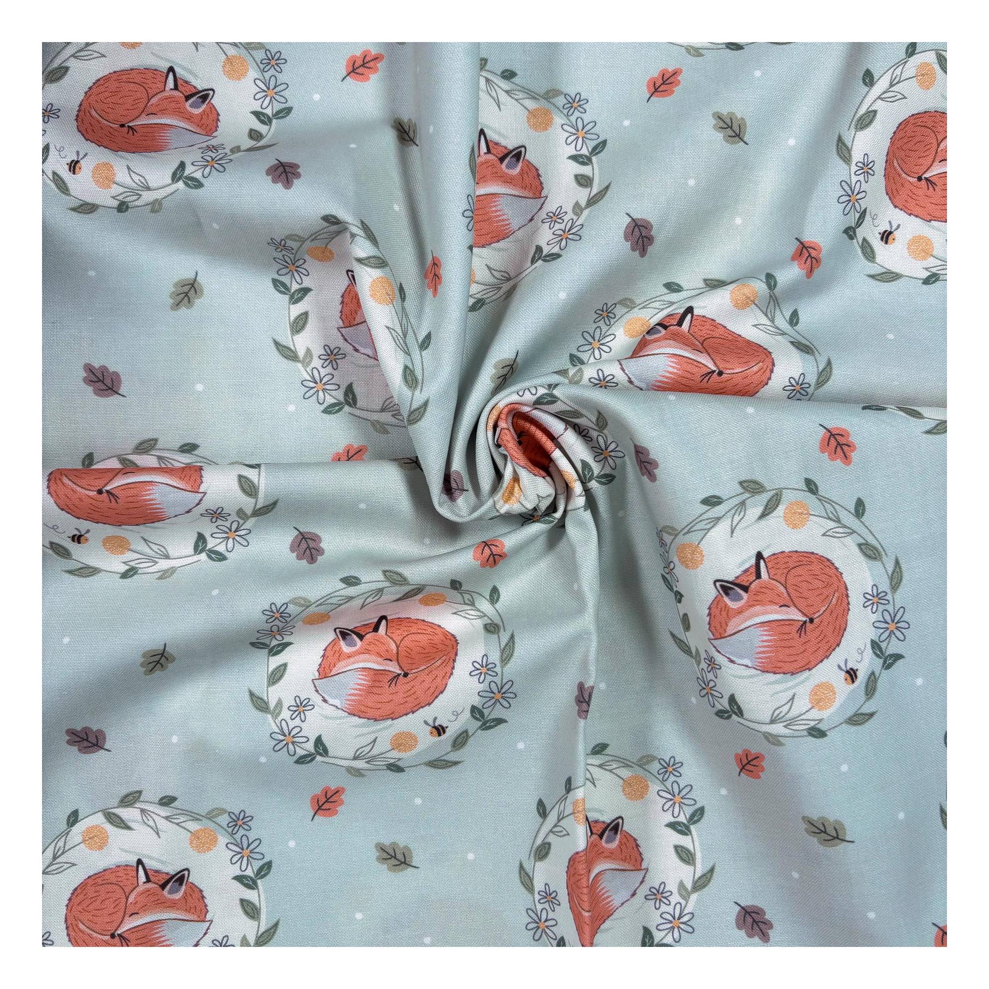 Bramble & Bumble Sleepy Fox Cotton Fabric by the Metre