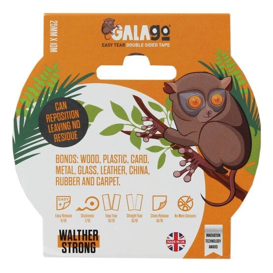 Galago Easy Tear Double Sided Tape 25mm x 10m