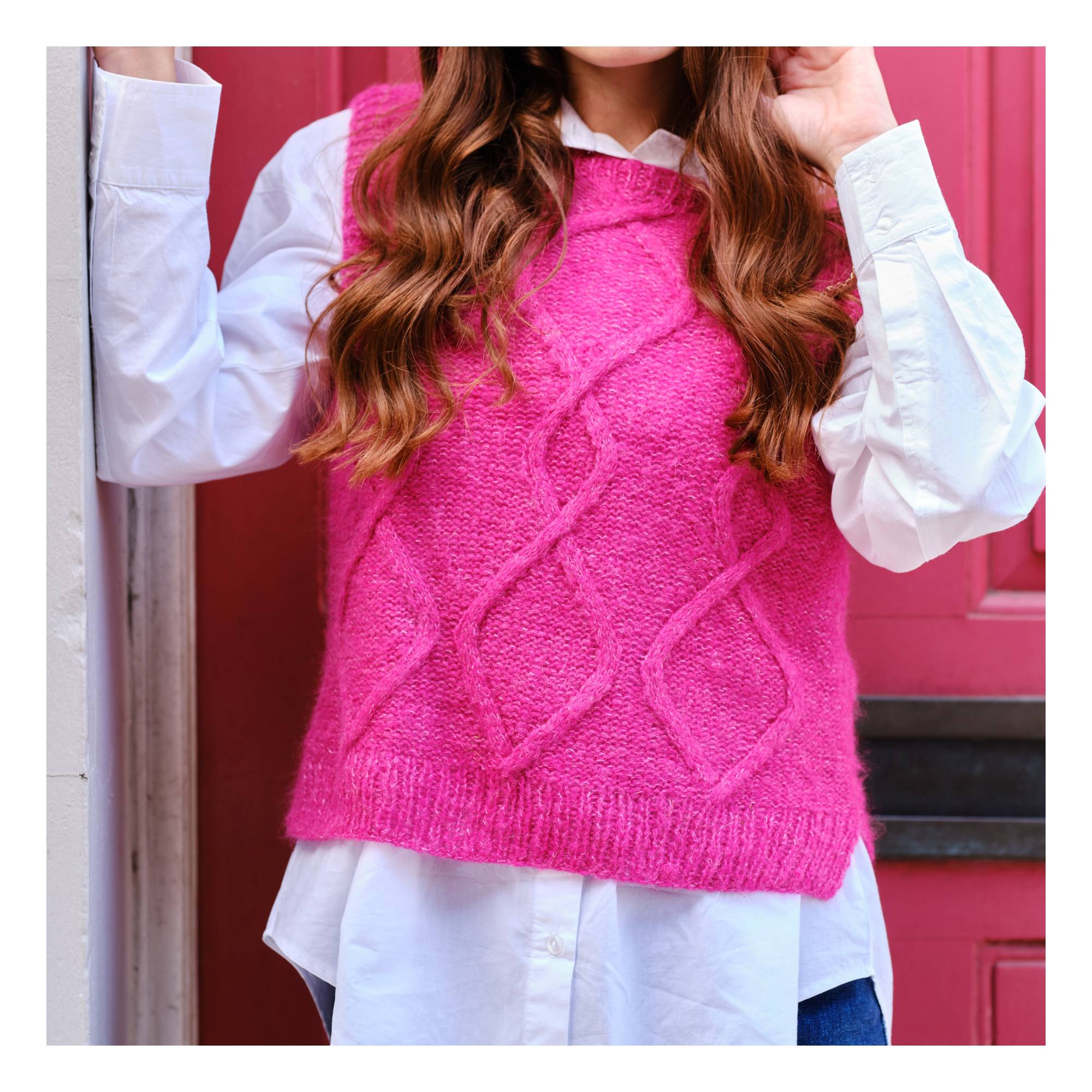 Knitcraft Fluffy Cable Vest Pattern 0339