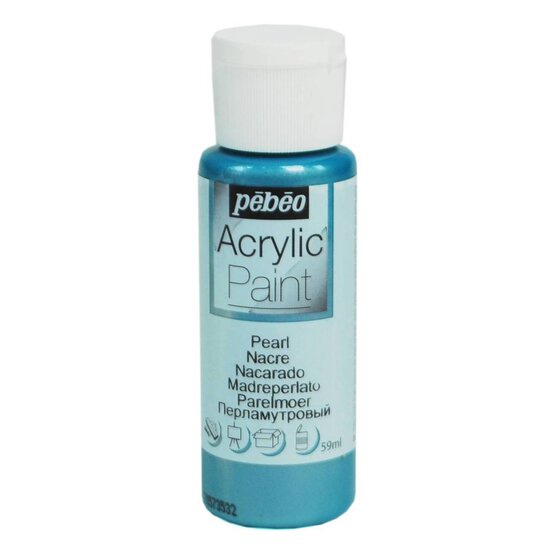 Pebeo Blue Pearl Acrylic Craft Paint 59ml