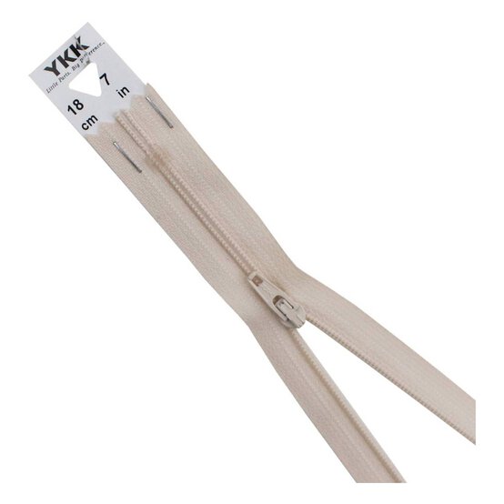 YKK Light Beige Dress and Skirt Zip 18cm