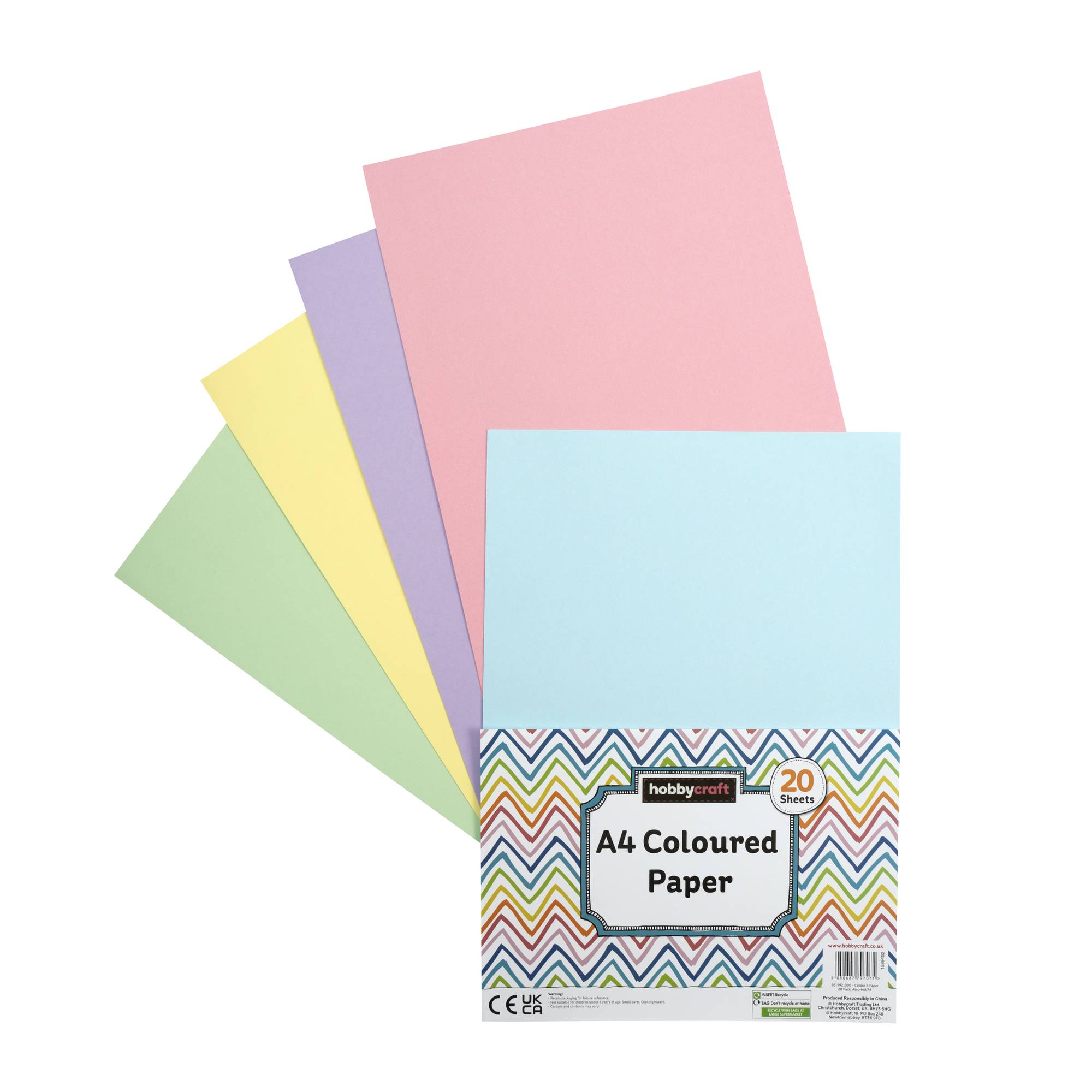 Pastel Coloured Paper A4 20 Pack