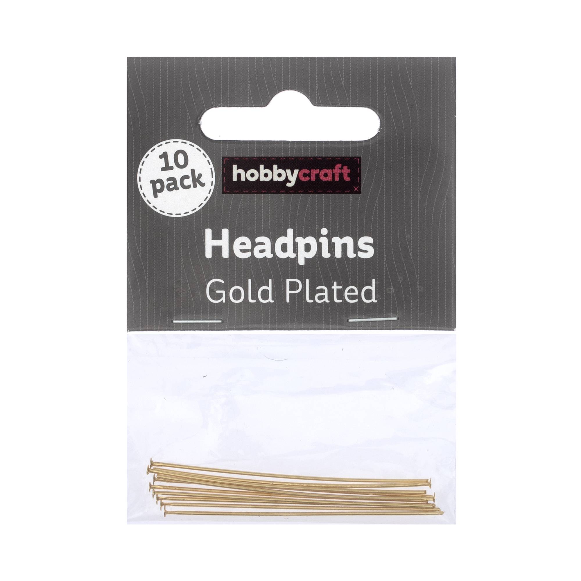 Gold Plated Ball Headpins 10 Pack