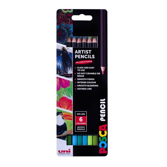 Uni-ball Posca Ocean Artist Pencils 6 Pack