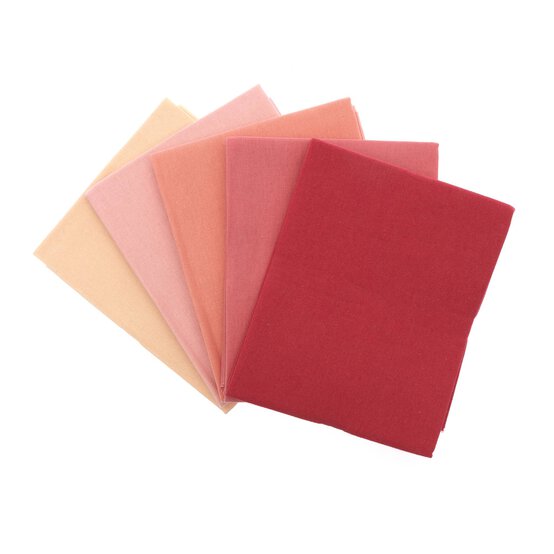 Solid Peach Cotton Fat Quarters 5 Pack