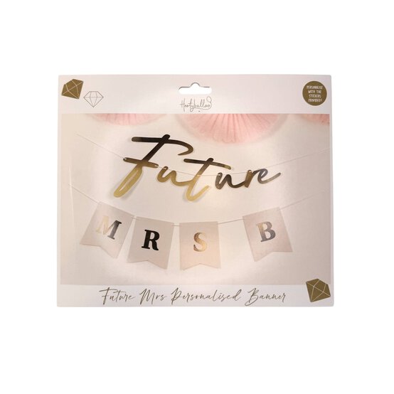 Gold and Pink Future Mrs Custom Banner 2m
