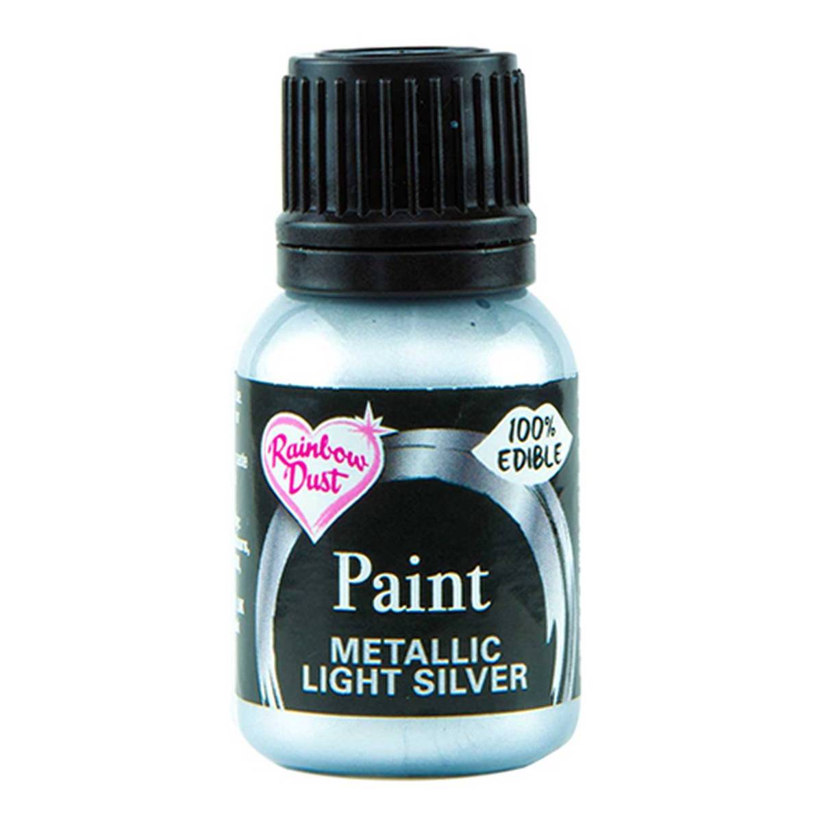Rainbow Dust Silver Edible Metallic Food Paint 25ml