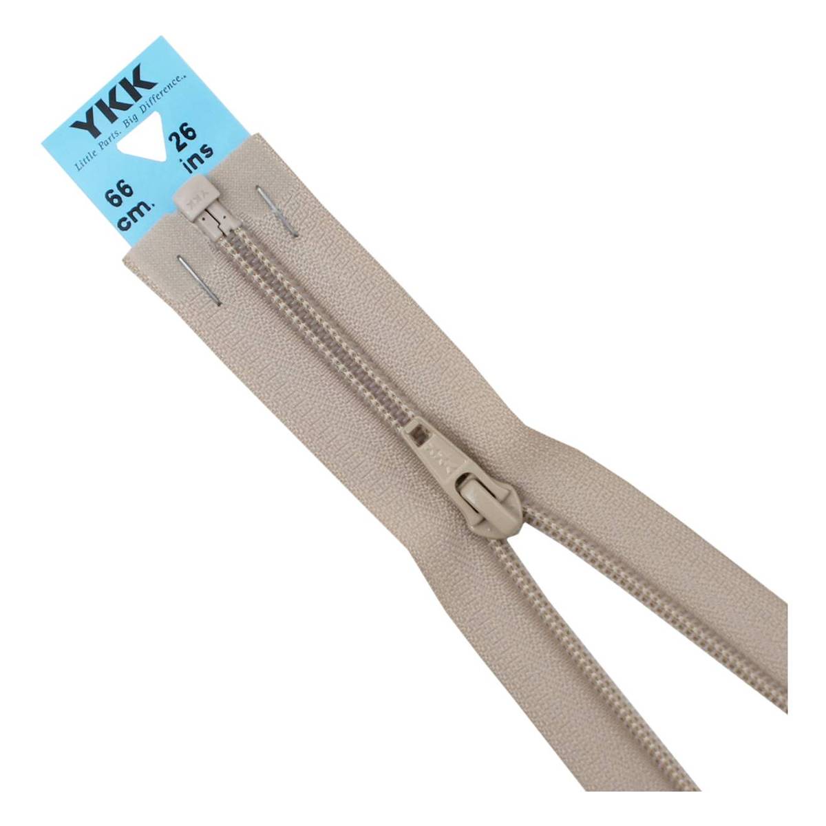 YKK Dark Beige Nylon Open End Zip 66cm