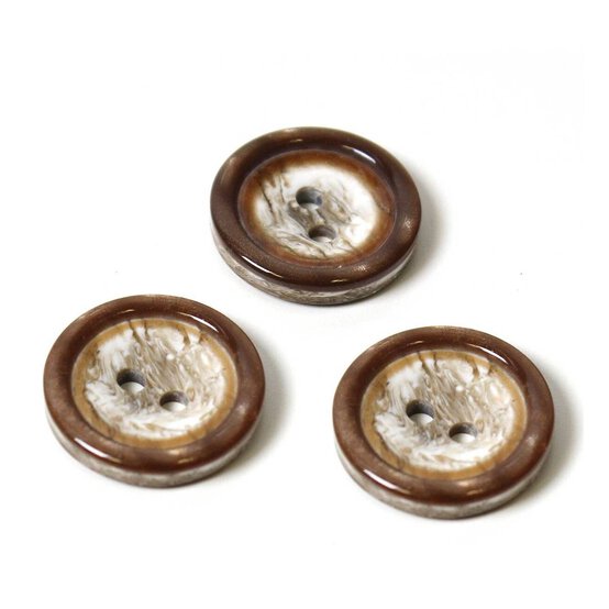 Hemline Brown Basic Knitwear Button 3 Pack