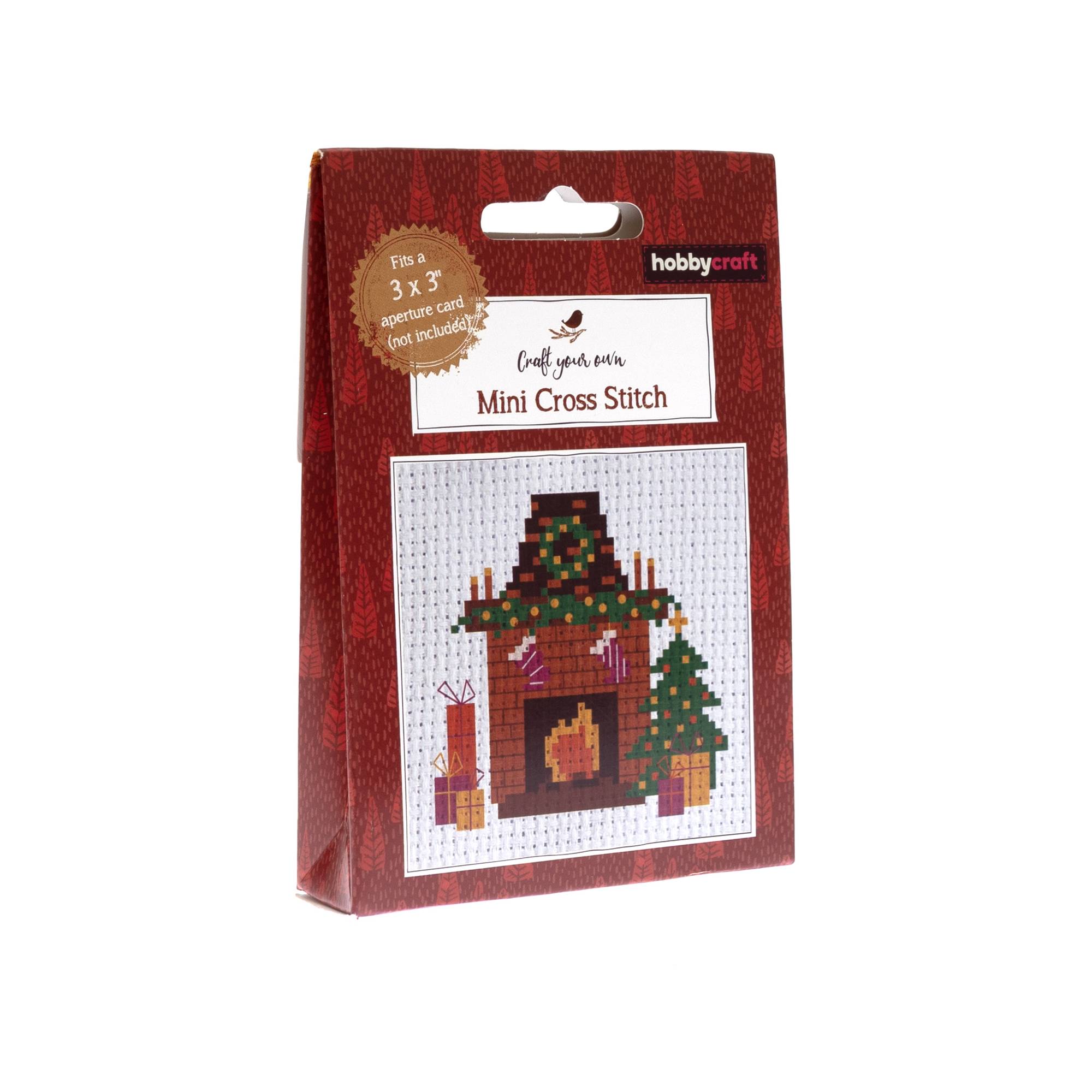 Fireplace Mini Cross Stitch Kit