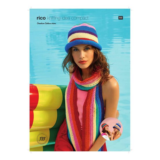 Rico Creative Cotton Aran Scarf and Hats Digital Pattern 535